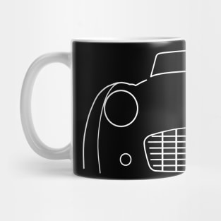 Triumph TR3 pre-facelift classic 1950s British car outline graphic (white) Mug